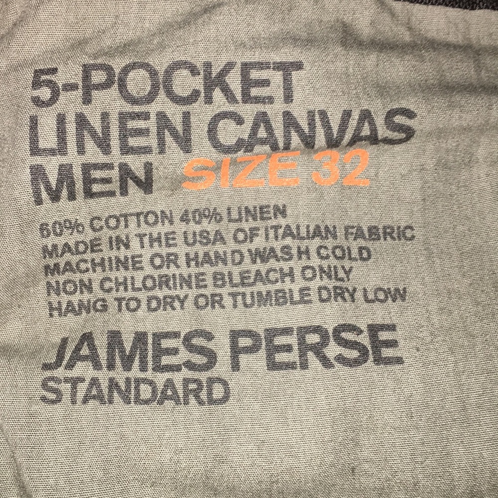 James Peres standard 5-pocket linen canvas pant